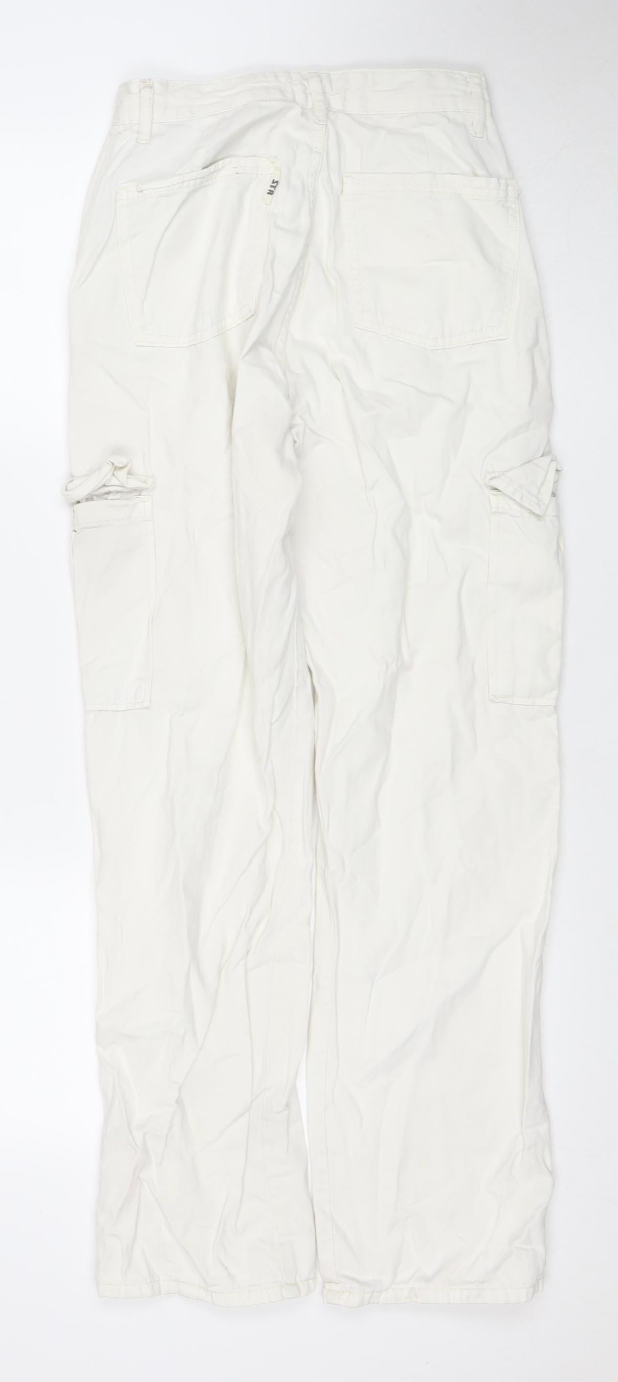 Women's White Cargo STR Trousers UK 8