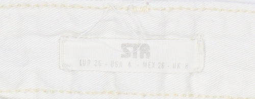 Women's White Cargo STR Trousers UK 8