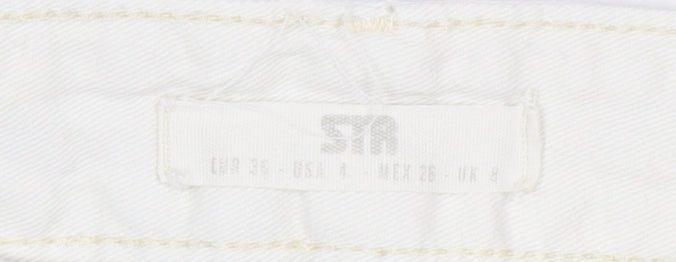 Women's White Cargo STR Trousers UK 8