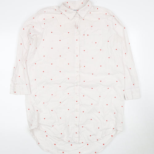 Lands' End Women's Petite White Polka Dot Shirt Dress