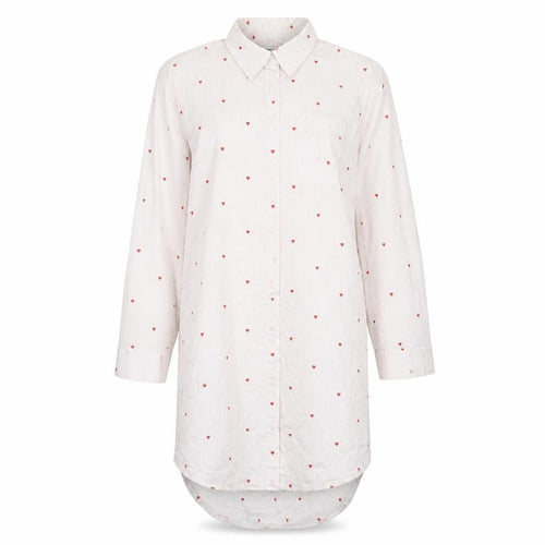 Lands' End Women's Petite White Polka Dot Shirt Dress