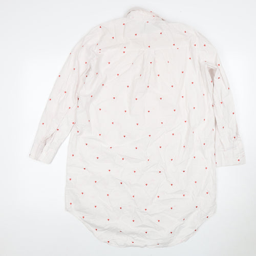 Lands' End Women's Petite White Polka Dot Shirt Dress