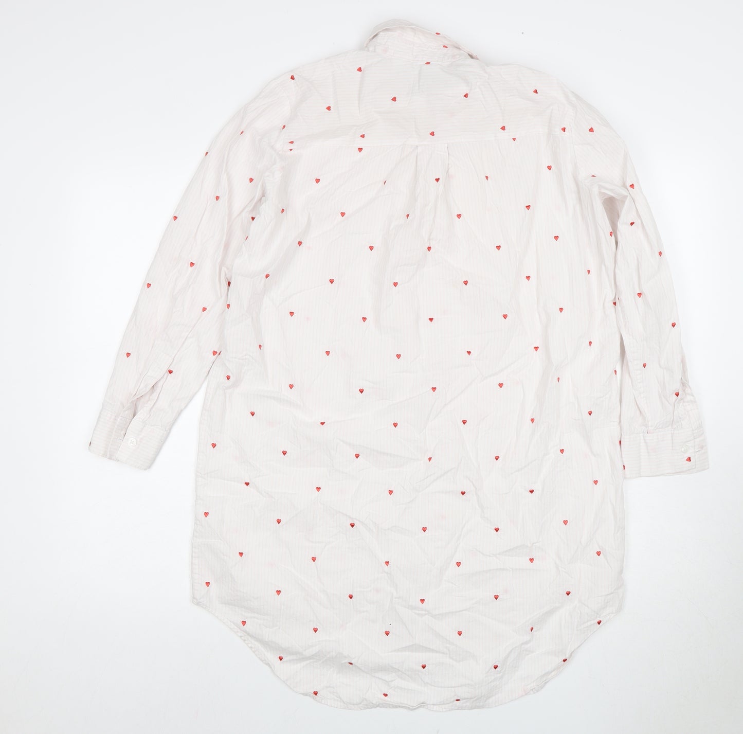 Lands' End Women's Petite White Polka Dot Shirt Dress