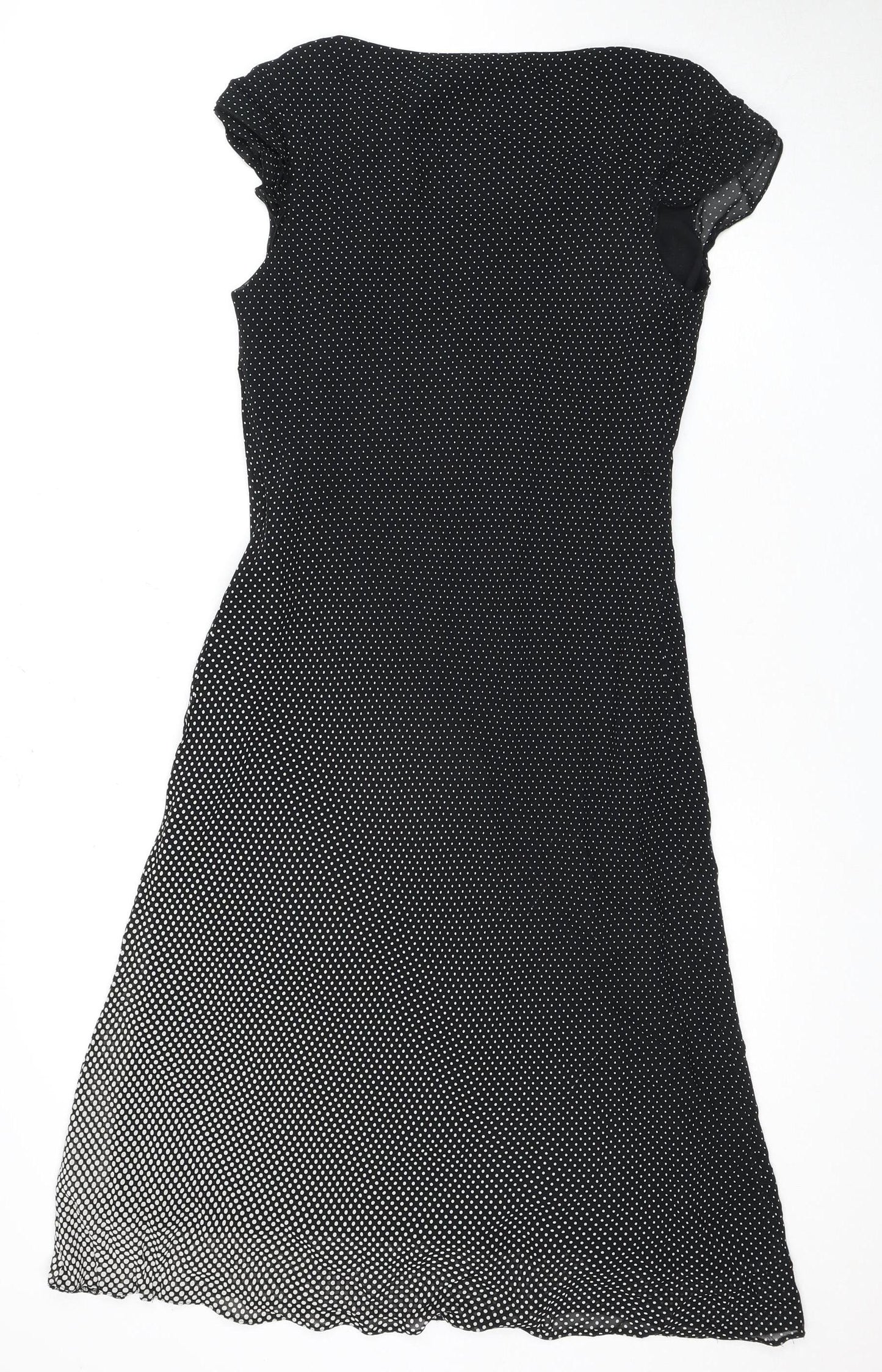 Marks and Spencer Women's Black Polka Dot A-Line Dress, Size 12