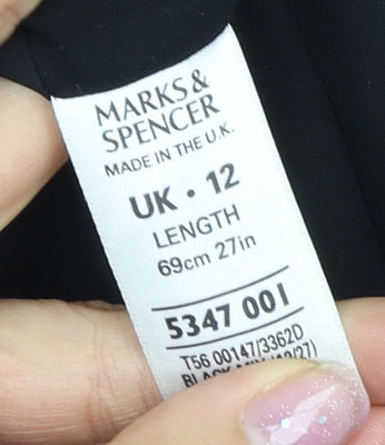 Marks and Spencer Women's Black Polka Dot A-Line Dress, Size 12
