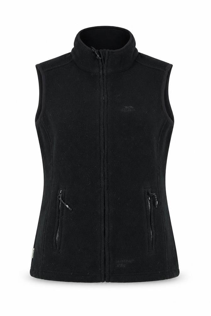 Trespass Women's Black Fleece Waistcoat, M, Full Zip