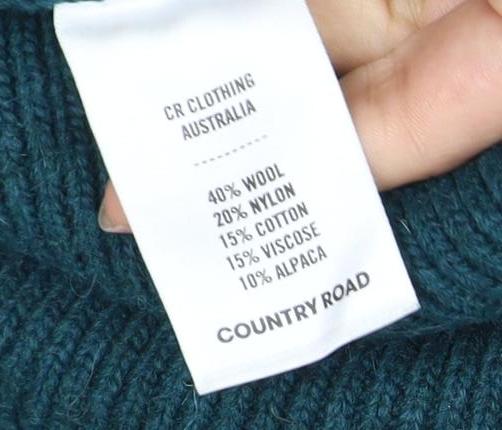 Country Road Women's Green Crew Neck Jumper XS
