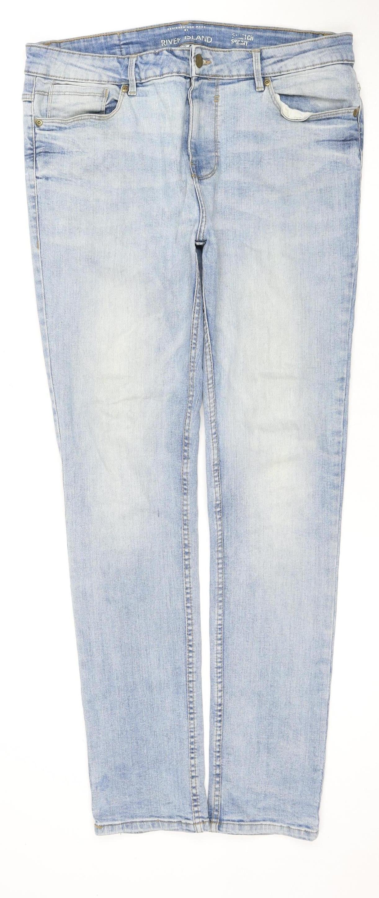 River Island Men’s Blue Skinny Jeans Size 34