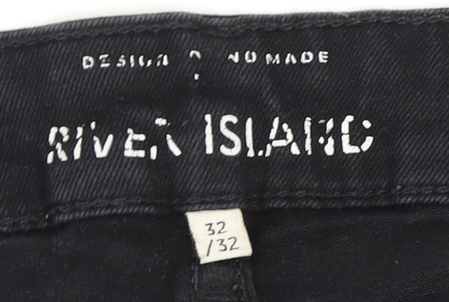 River Island Men's Black Skinny Jeans, Size 32 - Stylish & Comfy