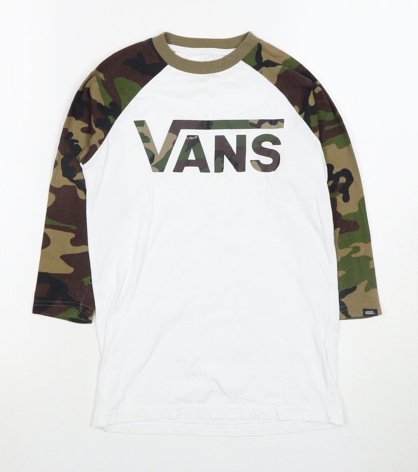 Vans Boys White Camouflage Long Sleeve T-Shirt Size S