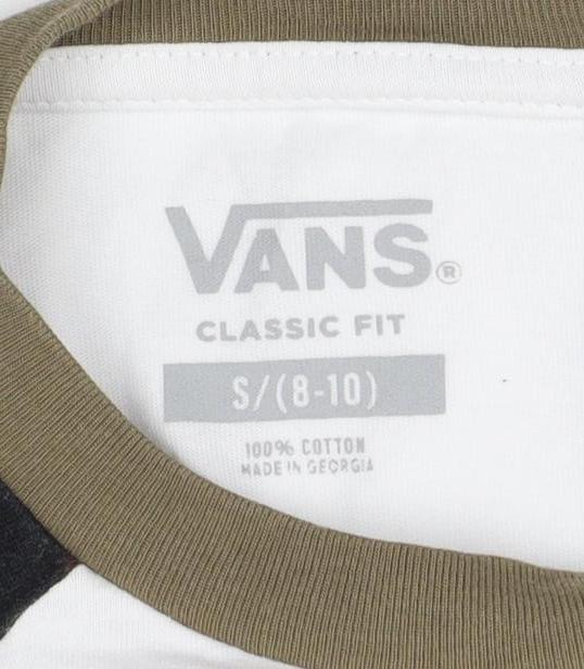 Vans Boys White Camouflage Long Sleeve T-Shirt Size S