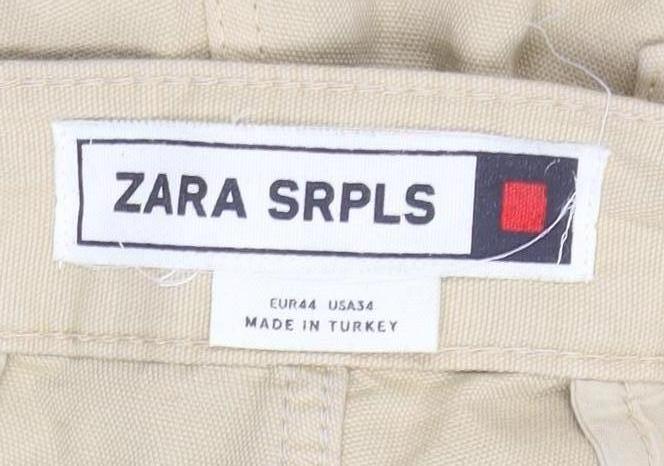Zara Srpls Men's Beige Cargo Trousers Large
