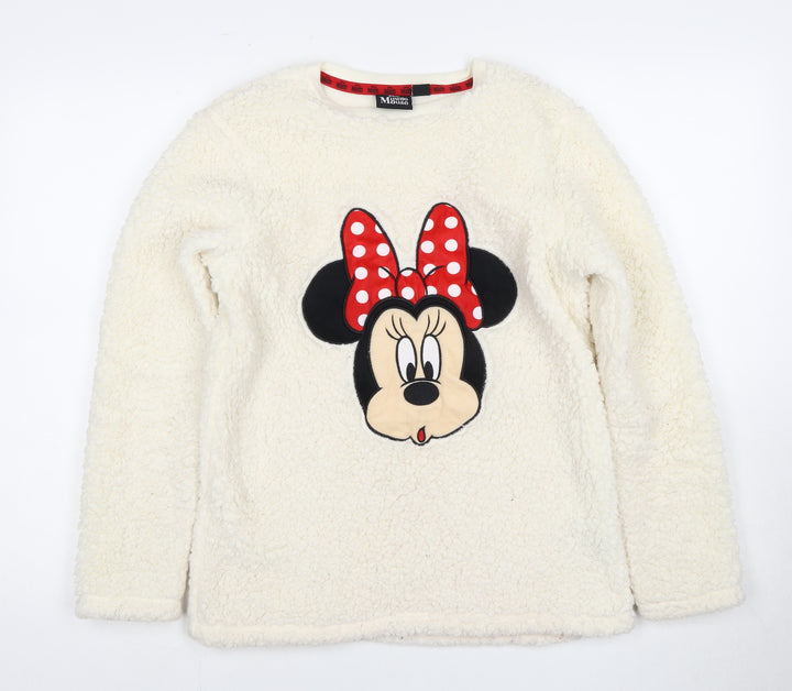 Disney Girls White Minnie Mouse Fleece Lounge Set 12-13 Years