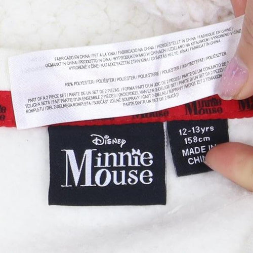 Disney Girls White Minnie Mouse Fleece Lounge Set 12-13 Years