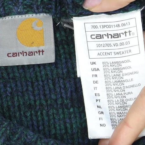 Carhartt Men's Green Lambswool Pullover Jumper L