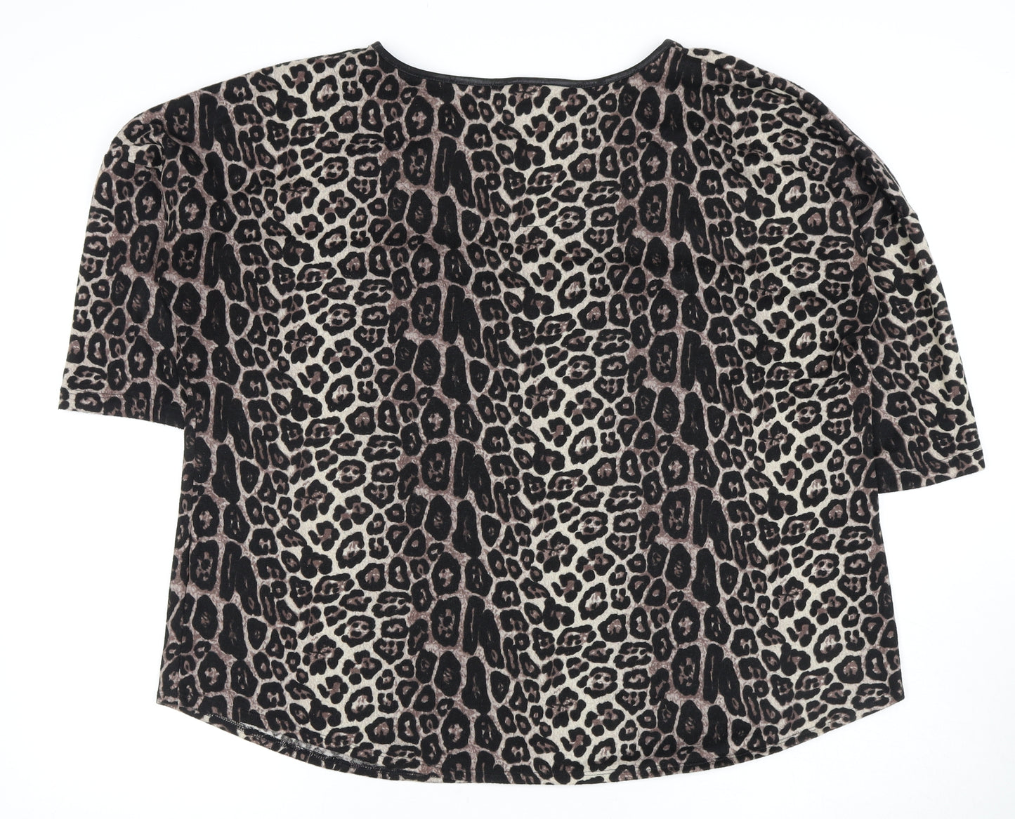 Marks and Spencer Women's Black Animal Print T-Shirt, Size 20