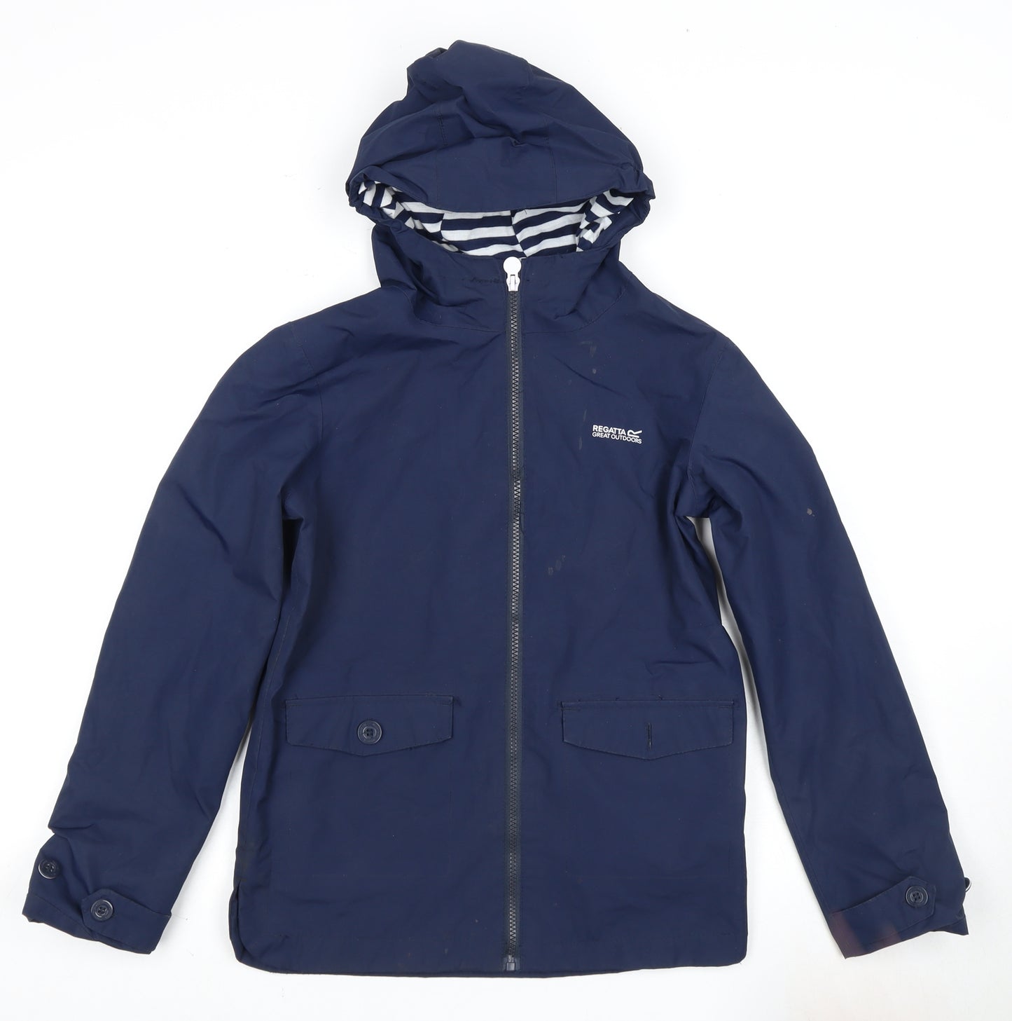 Regatta Boys Blue Rain Coat 2XL Waterproof Hooded Jacket