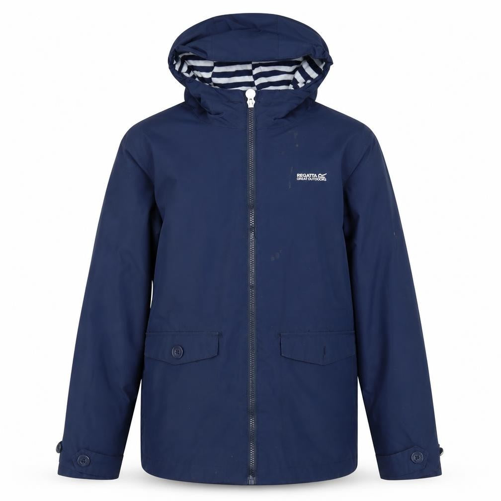 Regatta Boys Blue Rain Coat 2XL Waterproof Hooded Jacket