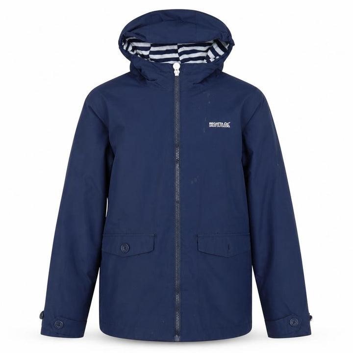 Regatta Boys Blue Rain Coat 2XL Waterproof Hooded Jacket