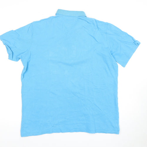 DC Men's Medium Blue Polo Shirt Short Sleeve
