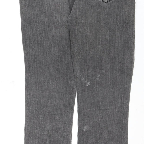 Nisko Women's Grey Straight Jeans Size 14 Distressed