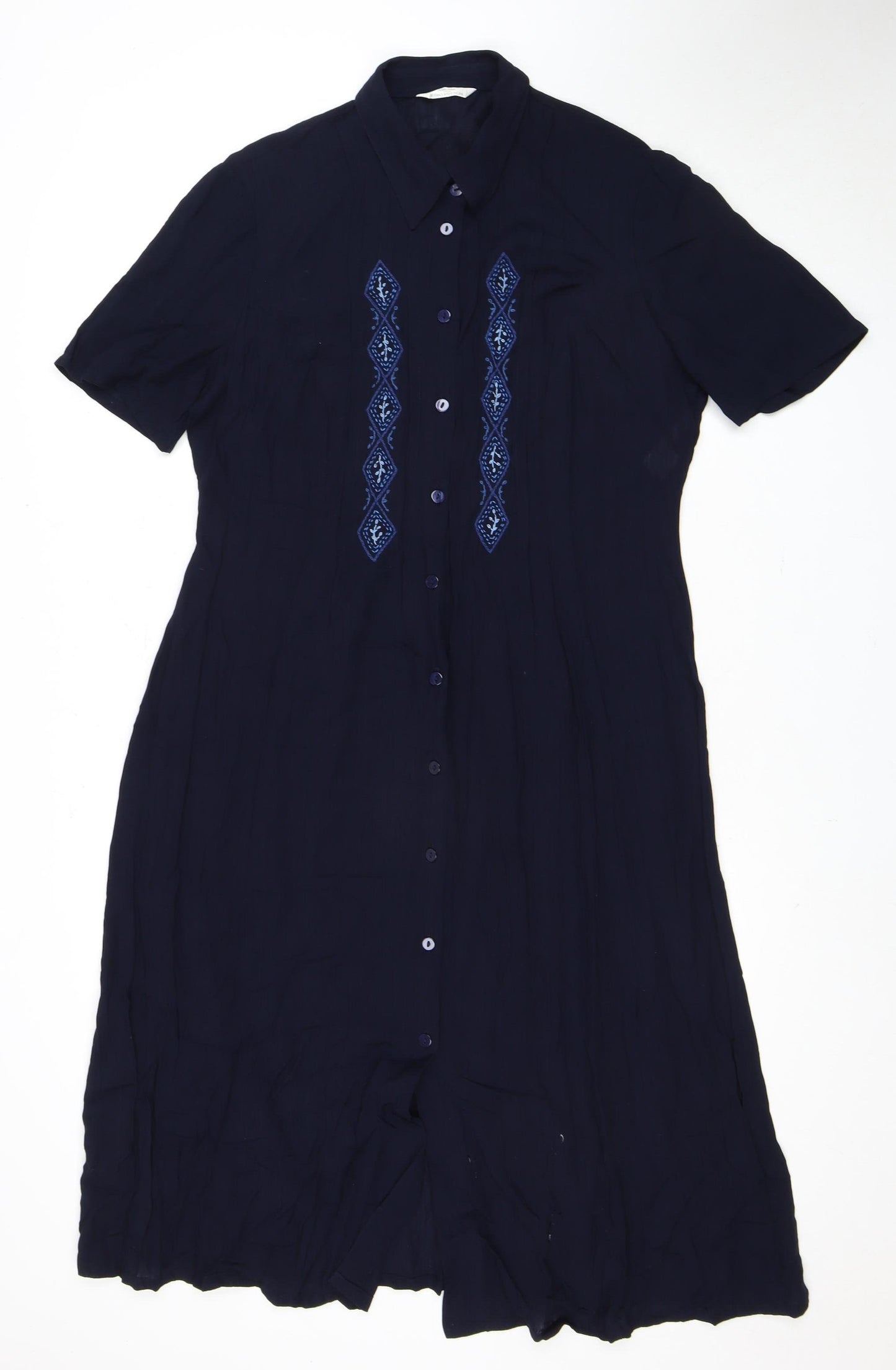 Marks and Spencer Women's Blue Shirt Dress Size 14