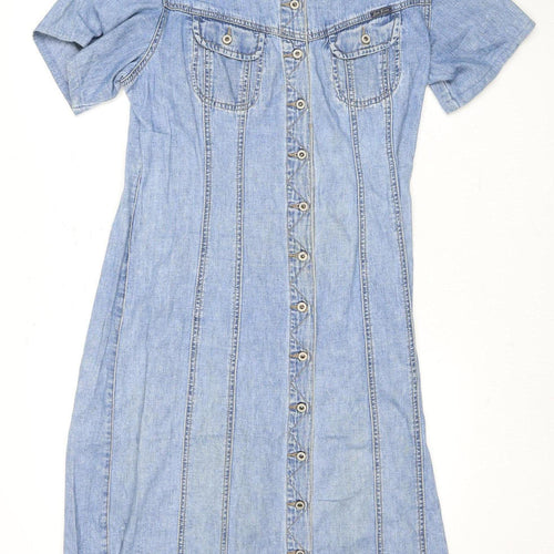 Just Jeans Women's Blue Shirt Dress Size 14, Casual Denim
