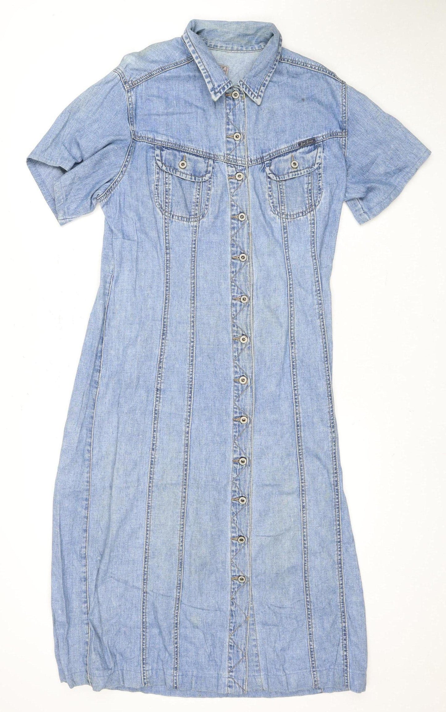 Just Jeans Women's Blue Shirt Dress Size 14, Casual Denim