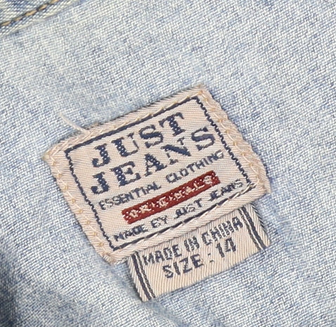 Just Jeans Women's Blue Shirt Dress Size 14, Casual Denim