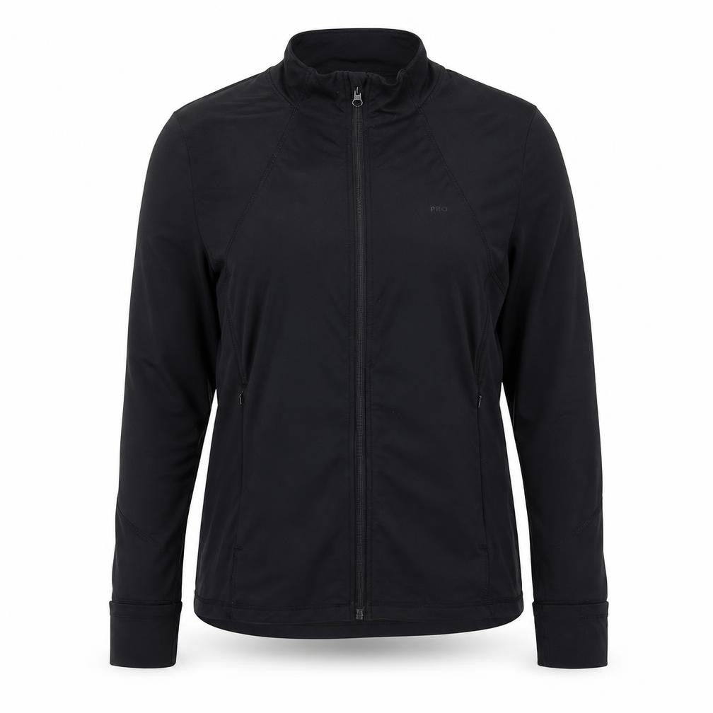 Front view of USA PRO Women's Black Full Zip Sweatshirt, size 16