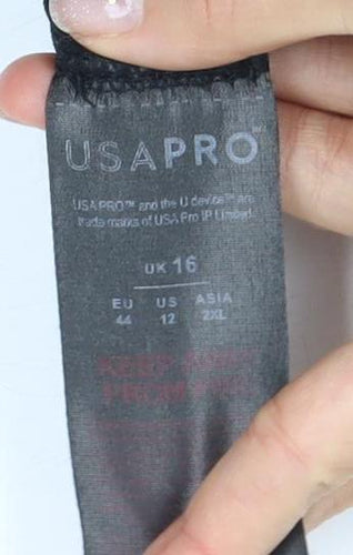 USA PRO Women's Black Full Zip Sweatshirt Size 16