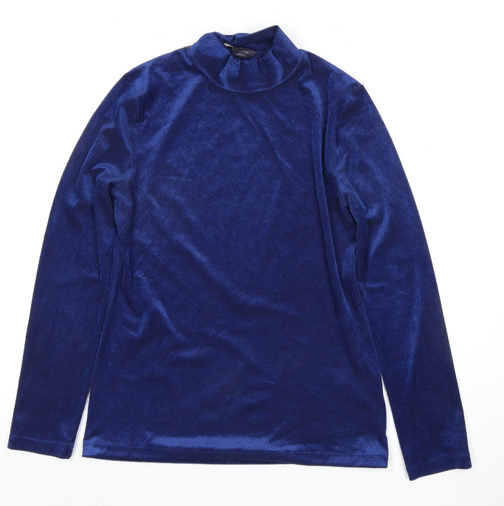 Marks and Spencer Women's Blue Velvet T-Shirt UK 8