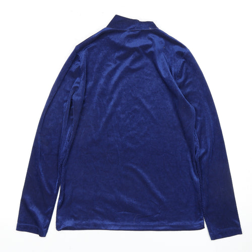 Marks and Spencer Women's Blue Velvet T-Shirt UK 8