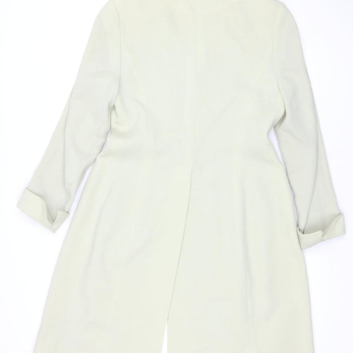 Paddy Campbell Women's Ivory Wool Long Overcoat, Size 12