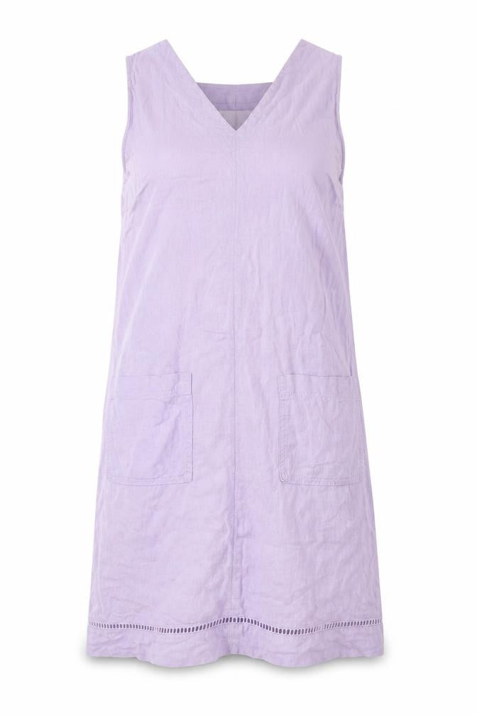 Front view of Next Women's Purple Linen Shift Dress, size 6