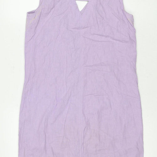 Next Women's Purple Linen Shift Dress Size 6