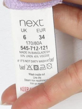 Next Women's Purple Linen Shift Dress Size 6