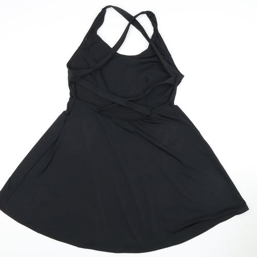 Halara Women's Black Knit Dress L Casual Strappy