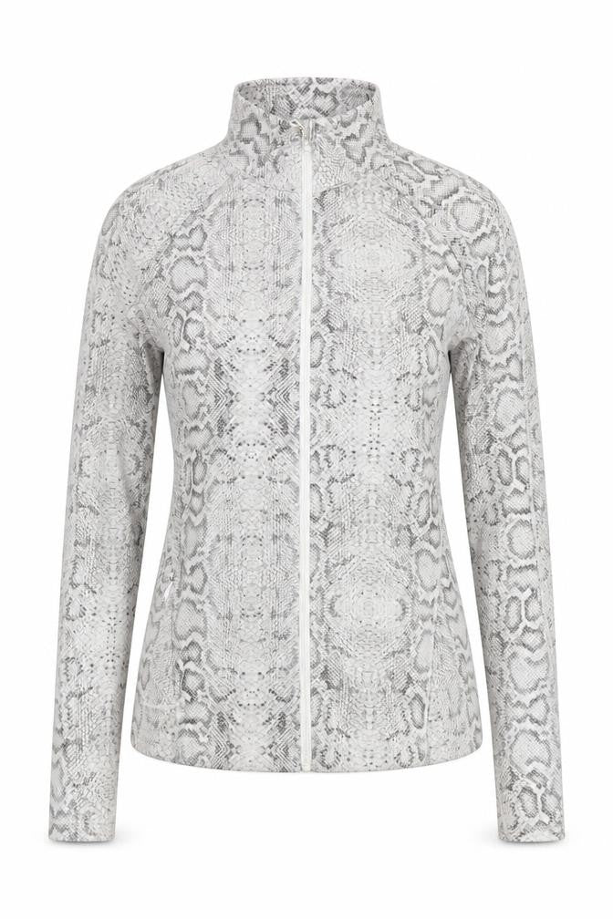 Front view of Lorna Jane Women's Grey XS Full Zip Sweatshirt, Activewear
