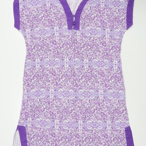 Carole Hochman Purple Floral Shift Dress L