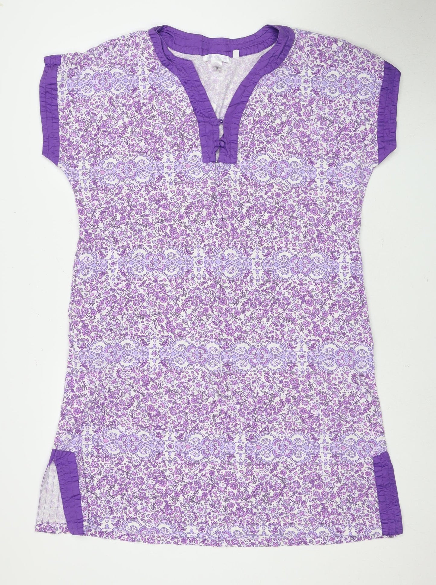 Carole Hochman Purple Floral Shift Dress L