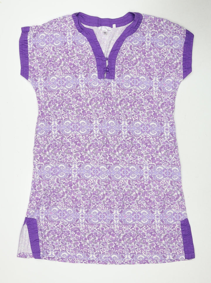 Carole Hochman Purple Floral Shift Dress L