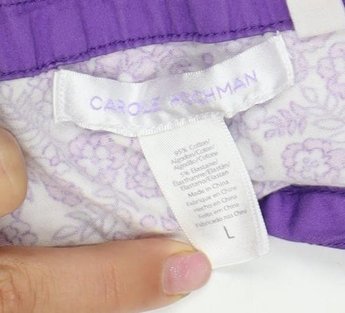 Carole Hochman Purple Floral Shift Dress L