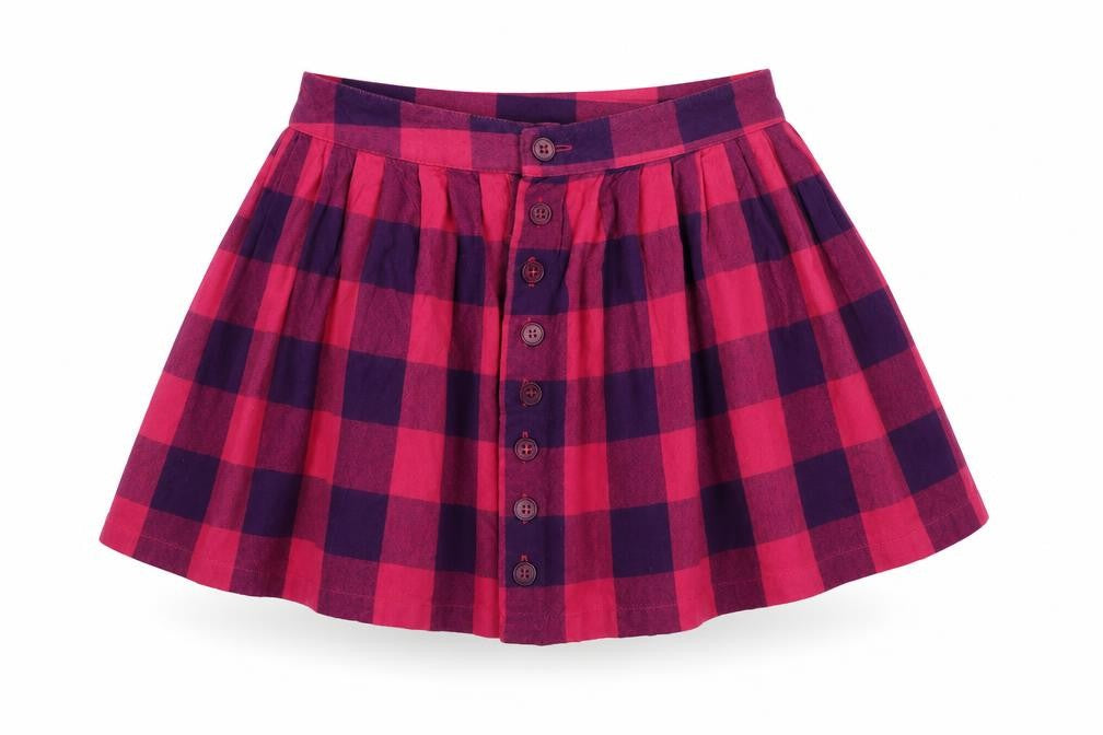 Front view of Topshop Women's Multicoloured Mini Check Skirt, size 10