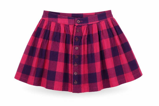 Front view of Topshop Women's Multicoloured Mini Check Skirt, size 10