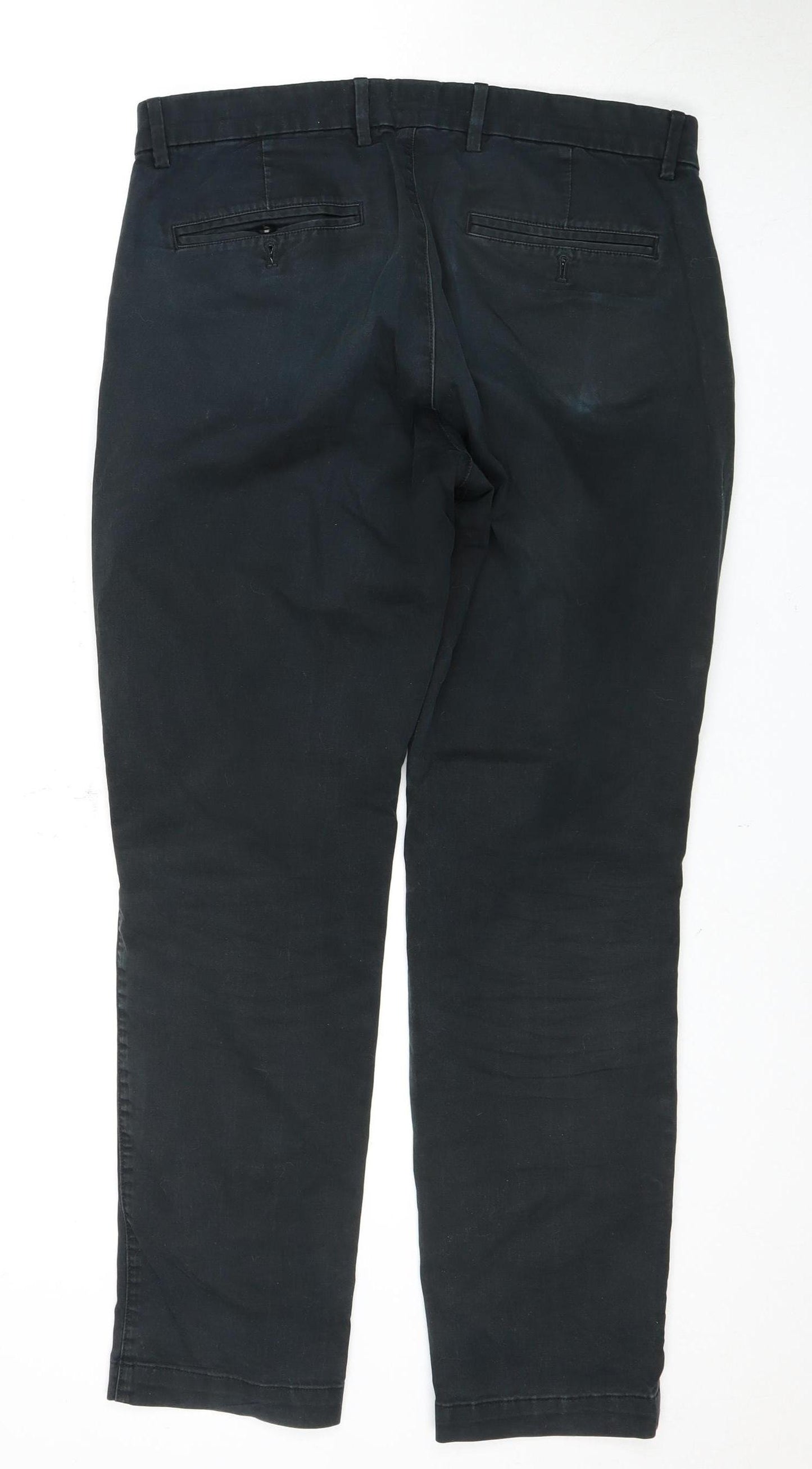 Men's Black Chino Trousers, Regular Fit 31W 30L