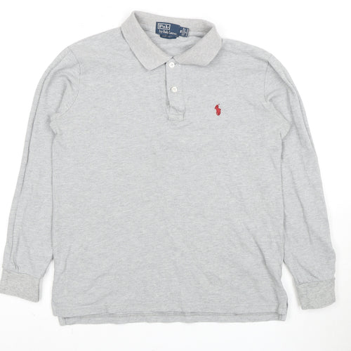 Polo by Ralph Lauren Men's Grey M Long Sleeve Cotton Polo