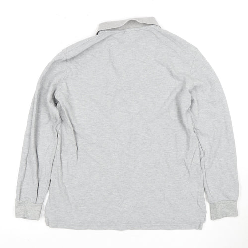 Polo by Ralph Lauren Men's Grey M Long Sleeve Cotton Polo