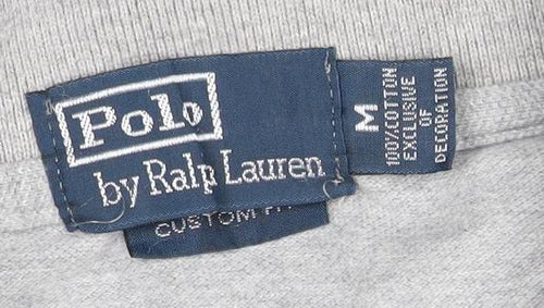 Polo by Ralph Lauren Men's Grey M Long Sleeve Cotton Polo