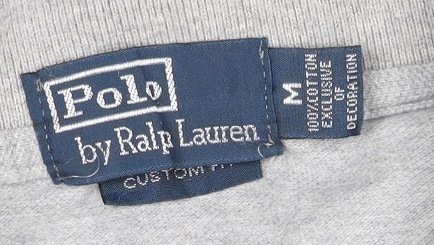 Polo by Ralph Lauren Men's Grey M Long Sleeve Cotton Polo